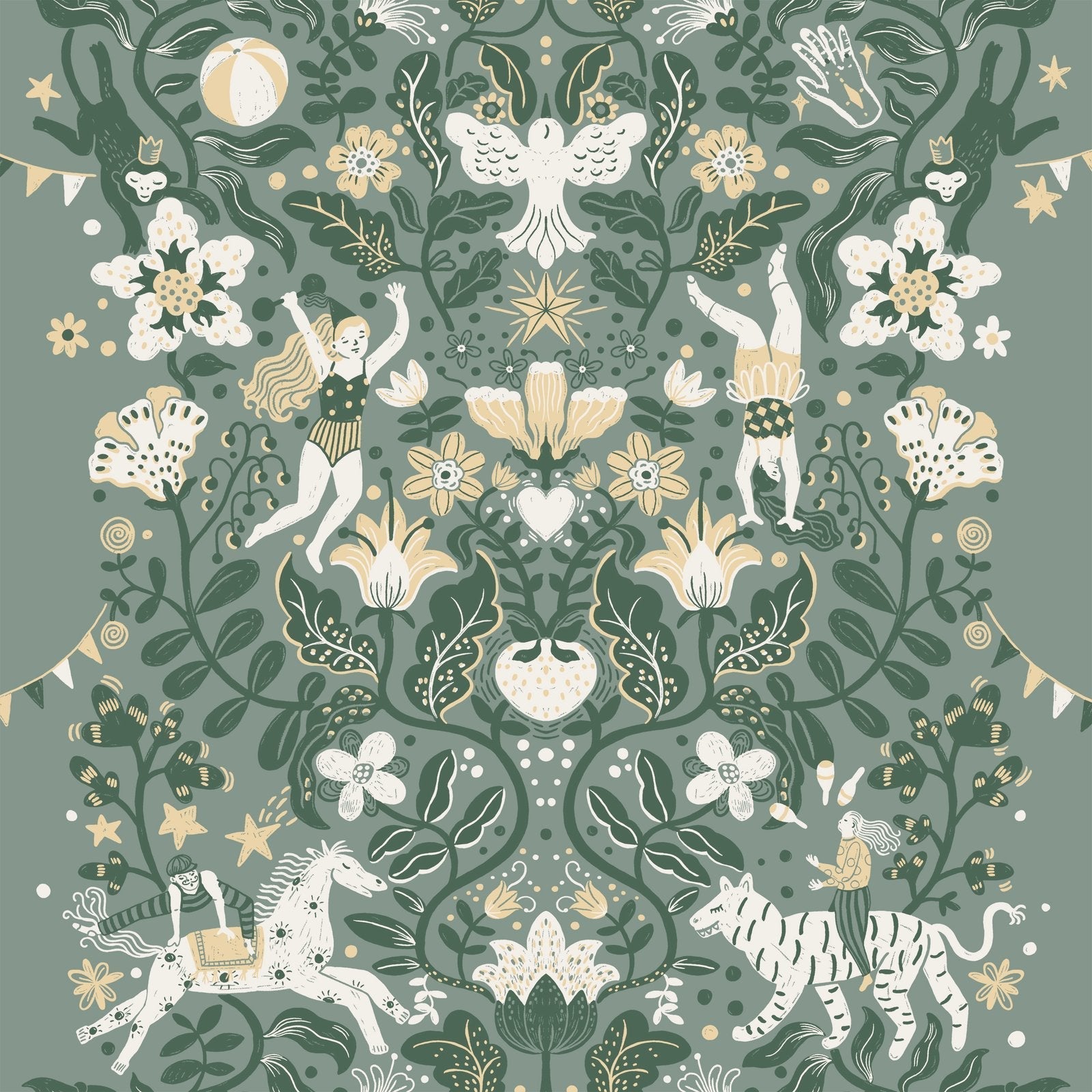 Resan Foliage Wallpaper - Green - Galerie - Resan - 29027 - Premier Wallcovering