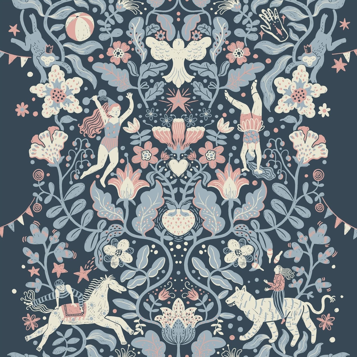 Resan Foliage Wallpaper - Navy - Galerie - Resan - 29028 - Premier Wallcovering
