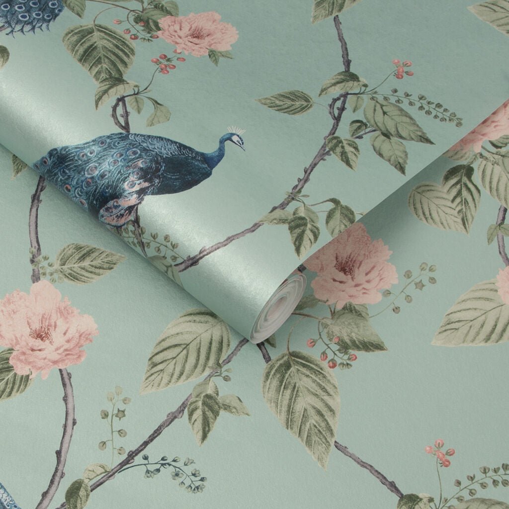 Resplendence Wallpaper - Aqua - Graham & Brown - 107872 - Premier Wallcovering