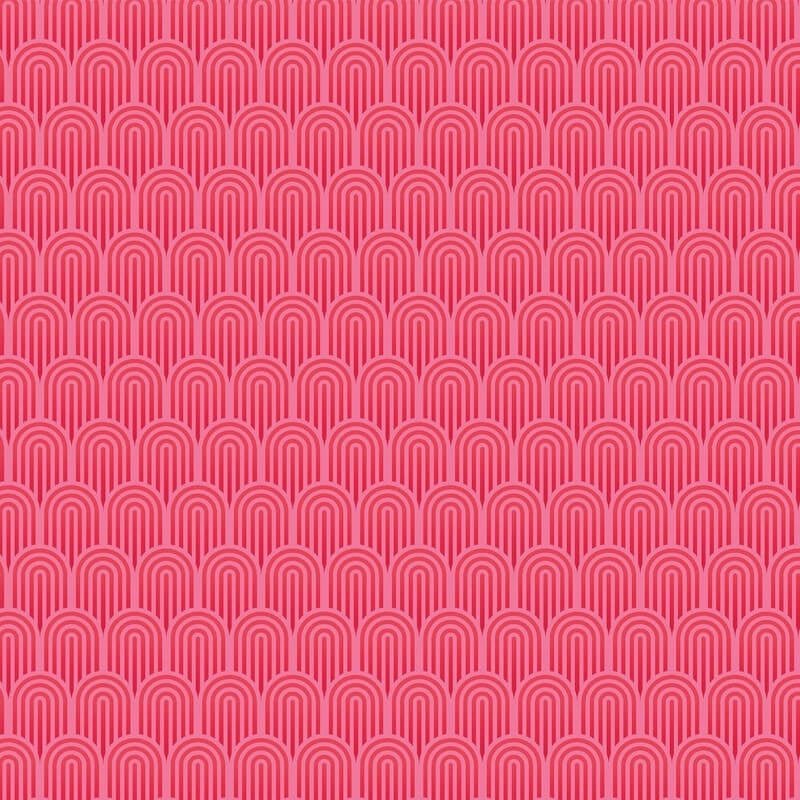 Retro Arch Wallpaper - Bright Pink - Hoopla Walls - HWA1073W - Premier Wallcovering