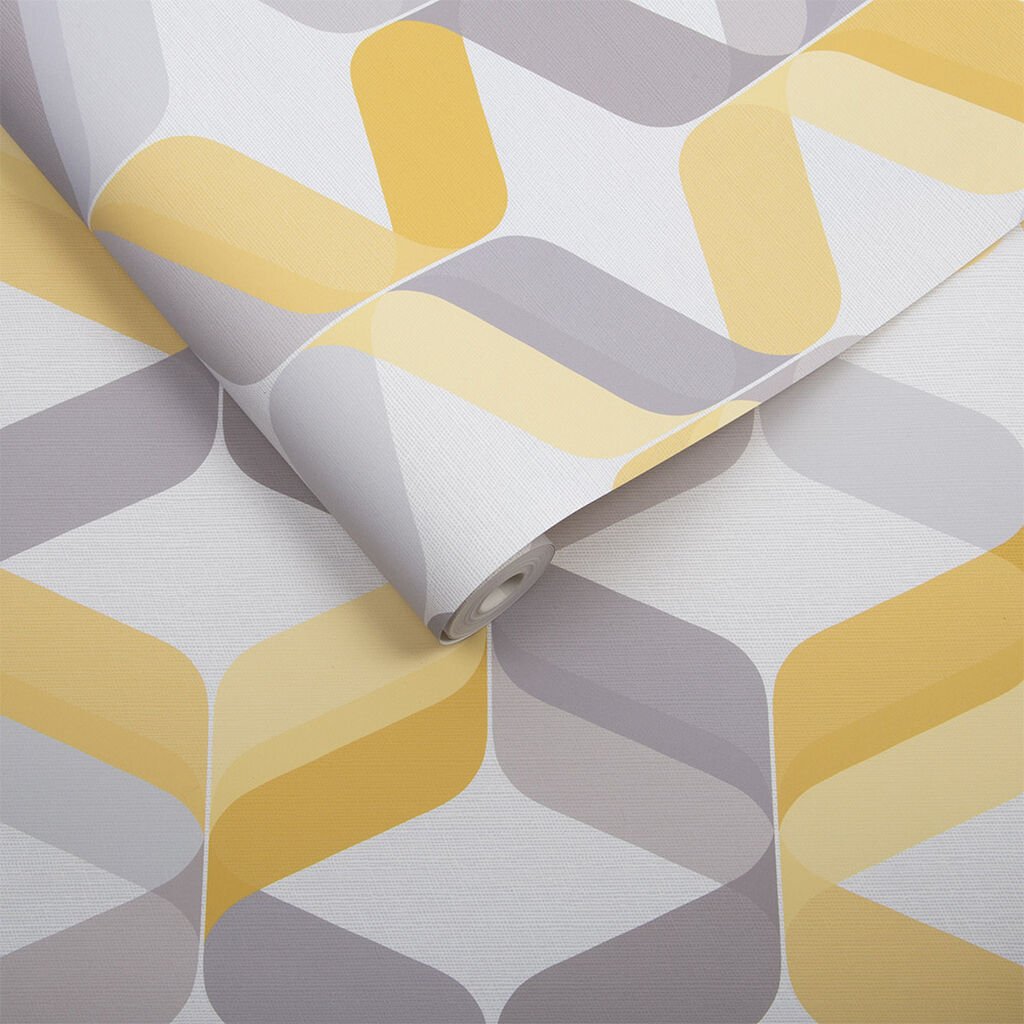 Retro Wallpaper - Lemon - Graham & Brown - 104817 - Premier Wallcovering