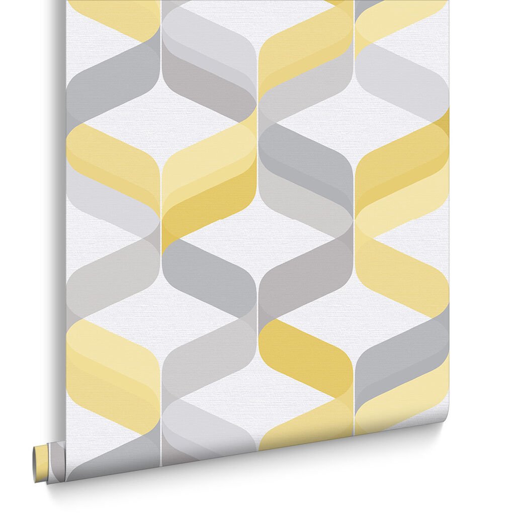 Retro Wallpaper - Lemon - Graham & Brown - 104817 - Premier Wallcovering