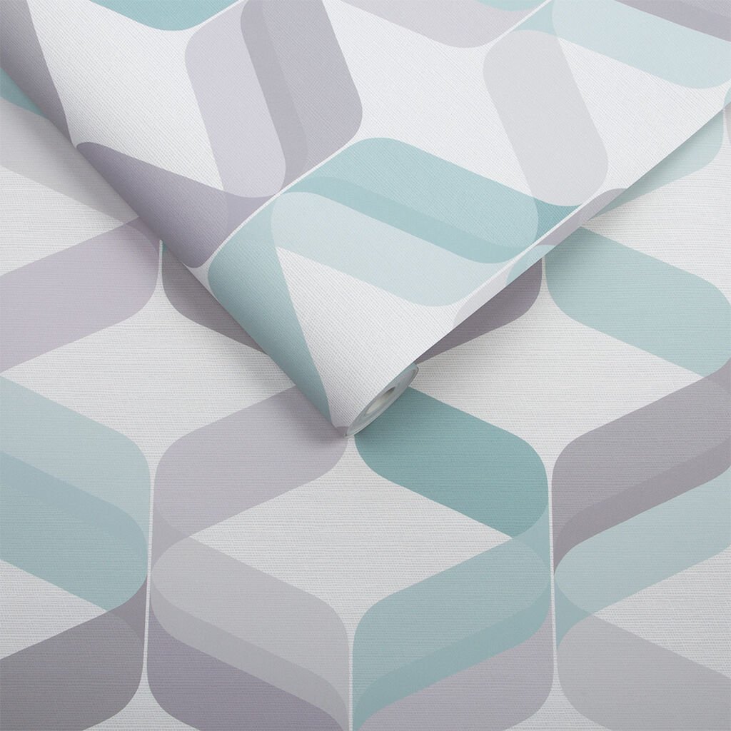 Retro Wallpaper - Aqua - Graham & Brown - 104816 - Premier Wallcovering