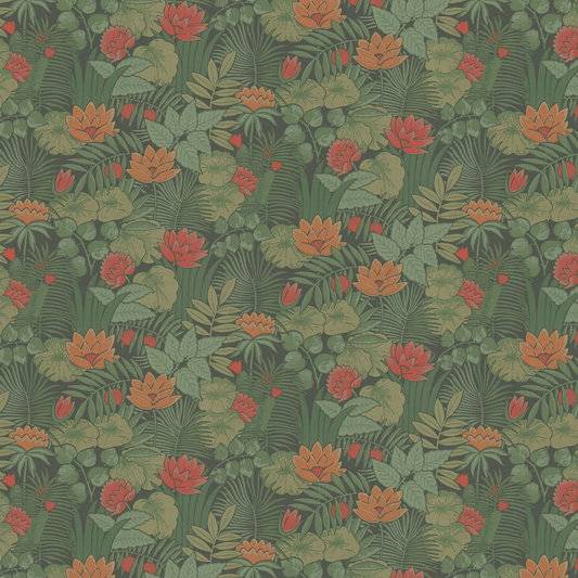 Reverie Wallpaper - Rich Green - Little Greene - 0280REJUNGL - Premier Wallcovering