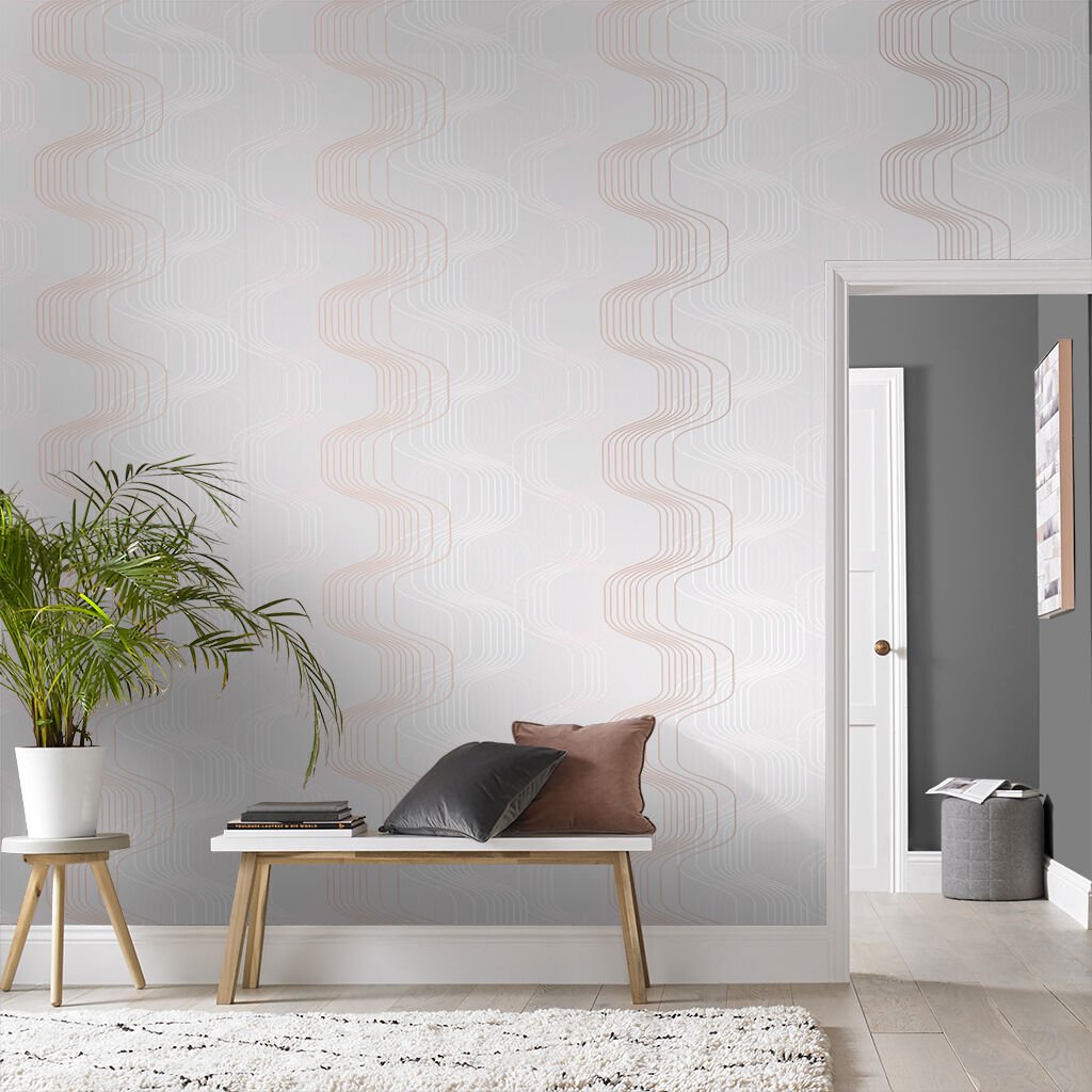 Revival Wallpaper - Grey Rose Gold - Graham & Brown - 105023 - Premier Wallcovering