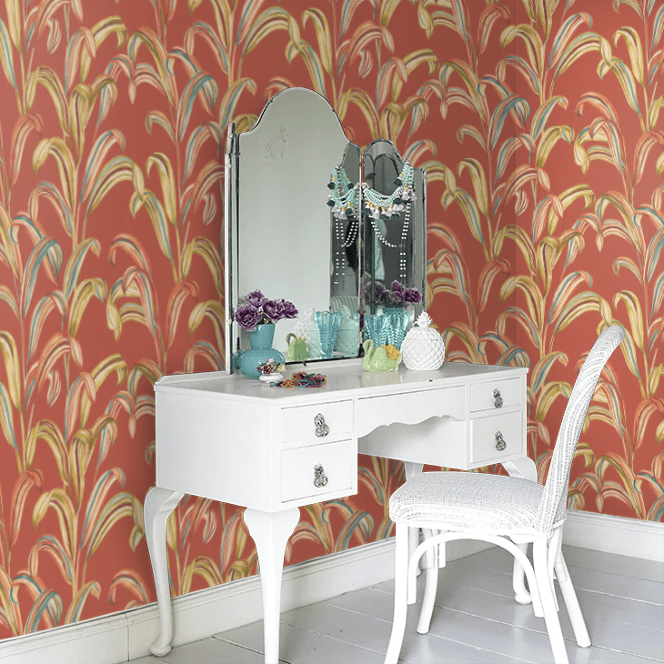 Revive Wallpaper - Atomic Orange - Ohpopsi - FRA50102W - Premier Wallcovering