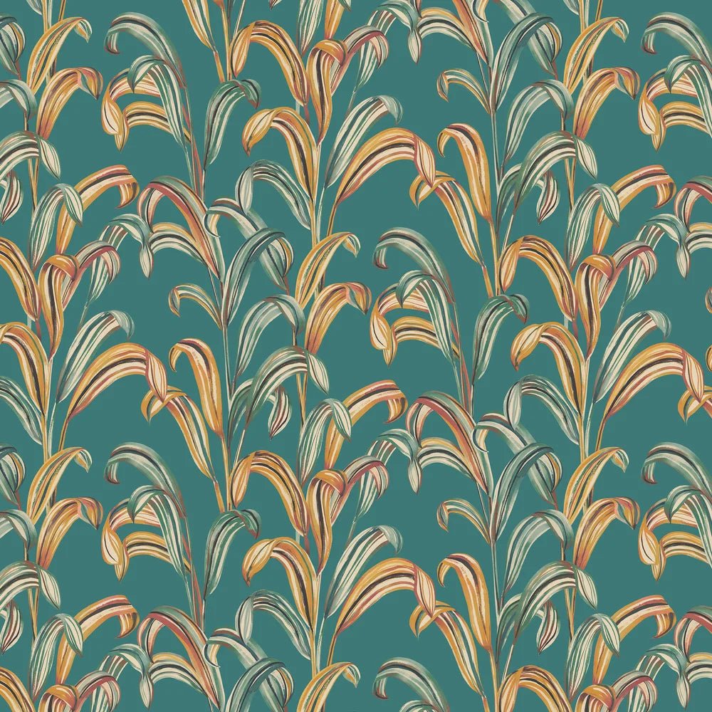 Revive Wallpaper - Tropical Teal - Ohpopsi - FRA50103W - Premier Wallcovering