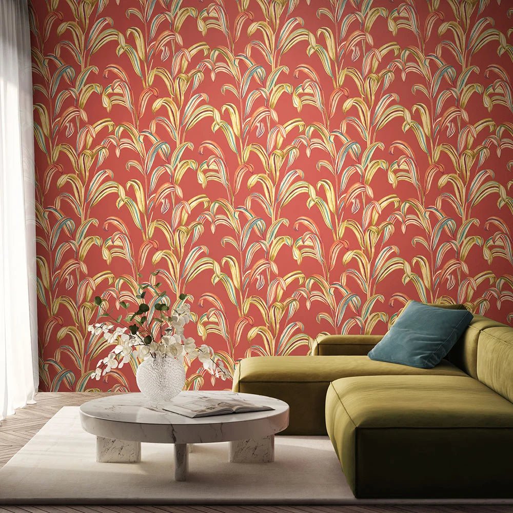 Revive Wallpaper - Atomic Orange - Ohpopsi - FRA50102W - Premier Wallcovering
