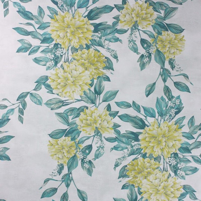 Rhodora Wallpaper - Lemon / Green / Stone - Osborne & Little - W7022-05 - Premier Wallcovering