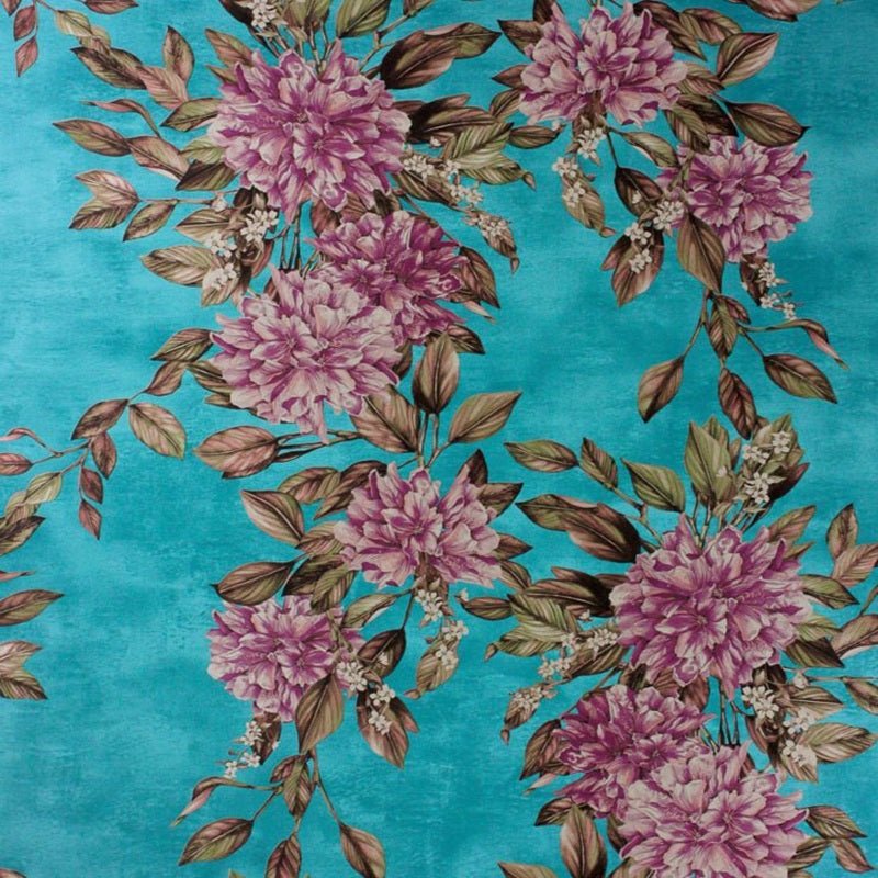 Rhodora Wallpaper - Plum / Sepia / Teal - Osborne & Little - W7022-01 - Premier Wallcovering