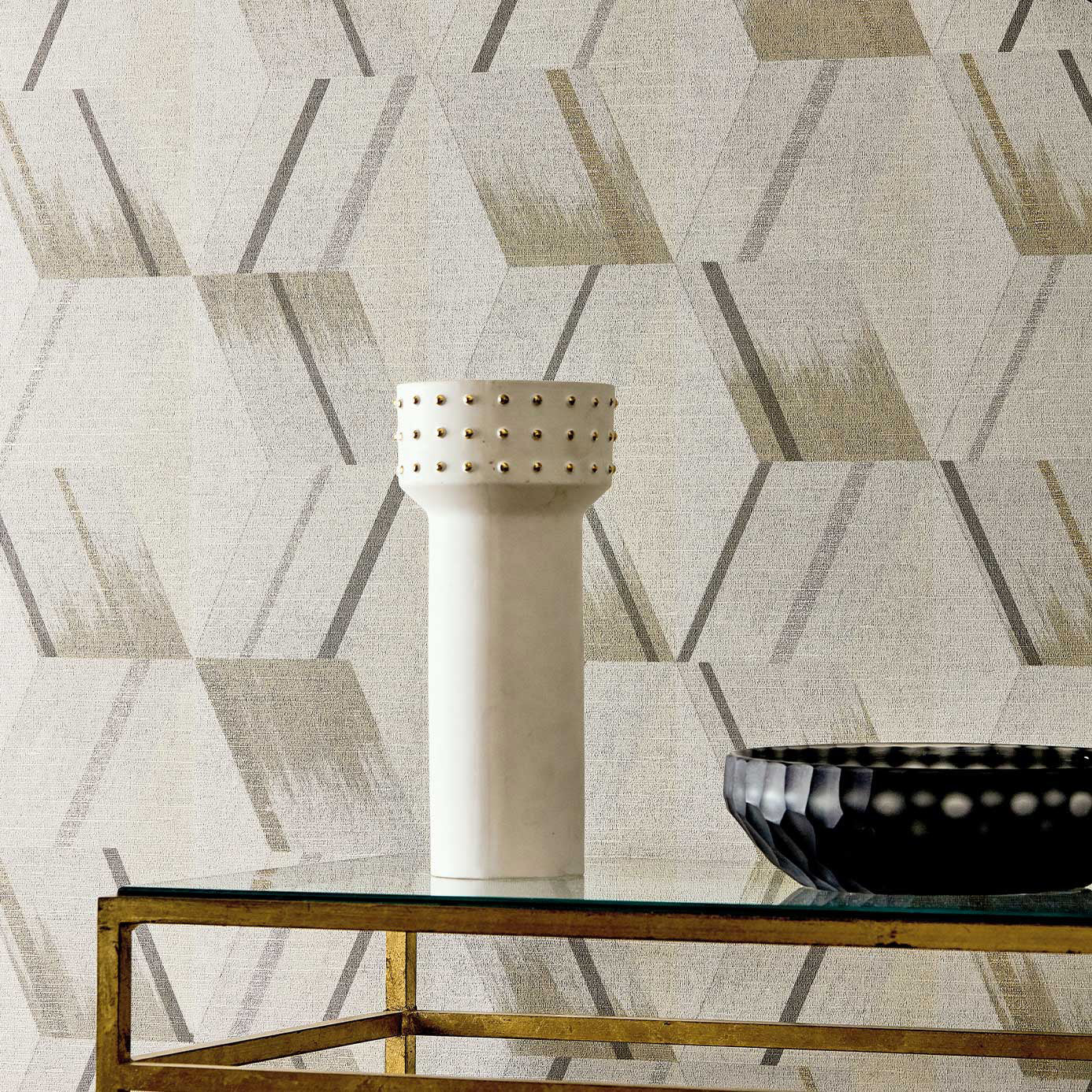 Rhombi Wallpaper - Paris Grey - ZRHW312896 - Zoffany - Premier Wallcovering