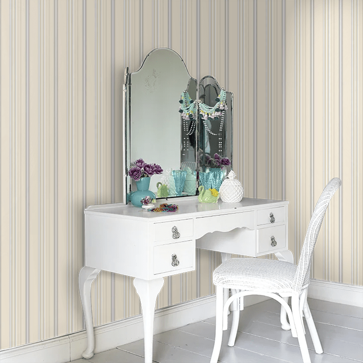 Ribbon Mix Stripe Wallpaper - Seal - Ohpopsi - SIS50131W - Premier Wallcovering