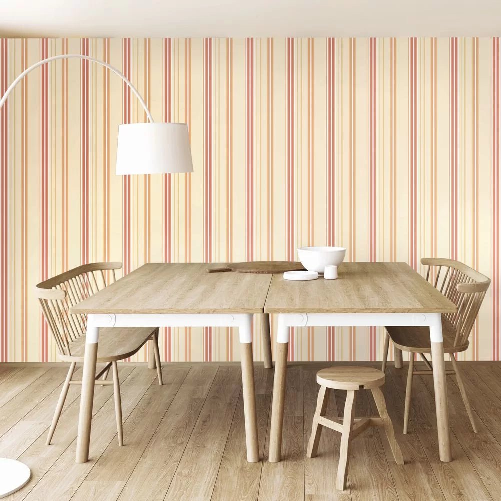 Ribbon Mix Stripe Wallpaper - Spice - Ohpopsi - SIS50127W - Premier Wallcovering