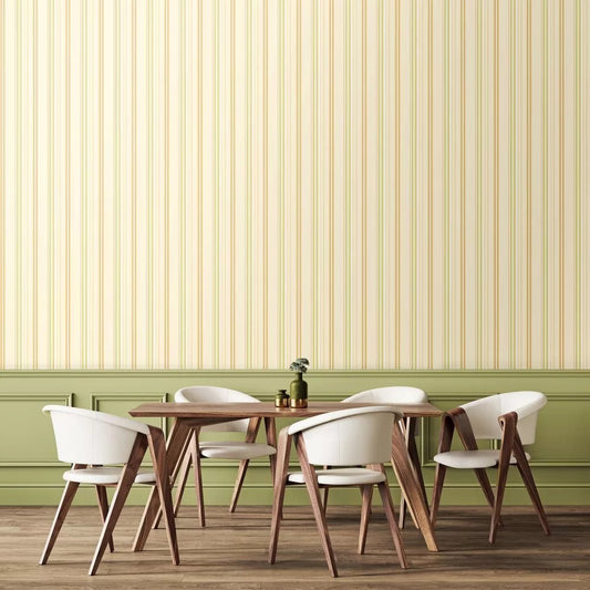 Ribbon Mix Stripe Wallpaper - Pear - Ohpopsi - SIS50128W - Premier Wallcovering