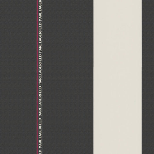 Ribbon Stripe Wallpaper - Black - A S Creation - Karl Lagerfield - 37848 - 2 - Premier Wallcovering
