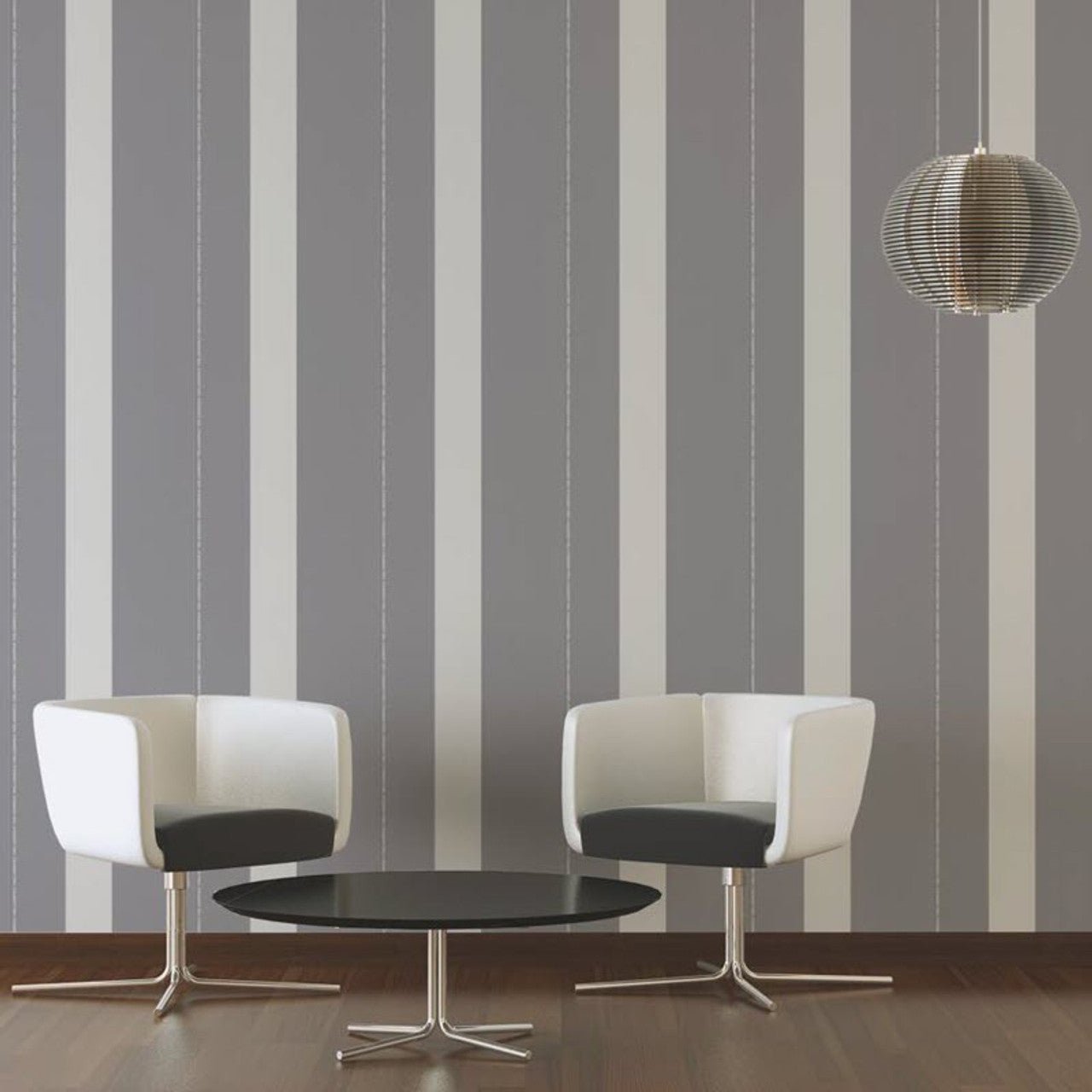 Ribbon Stripe Wallpaper - Grey - A S Creation - Karl Lagerfield - 37848 - 5 - Premier Wallcovering