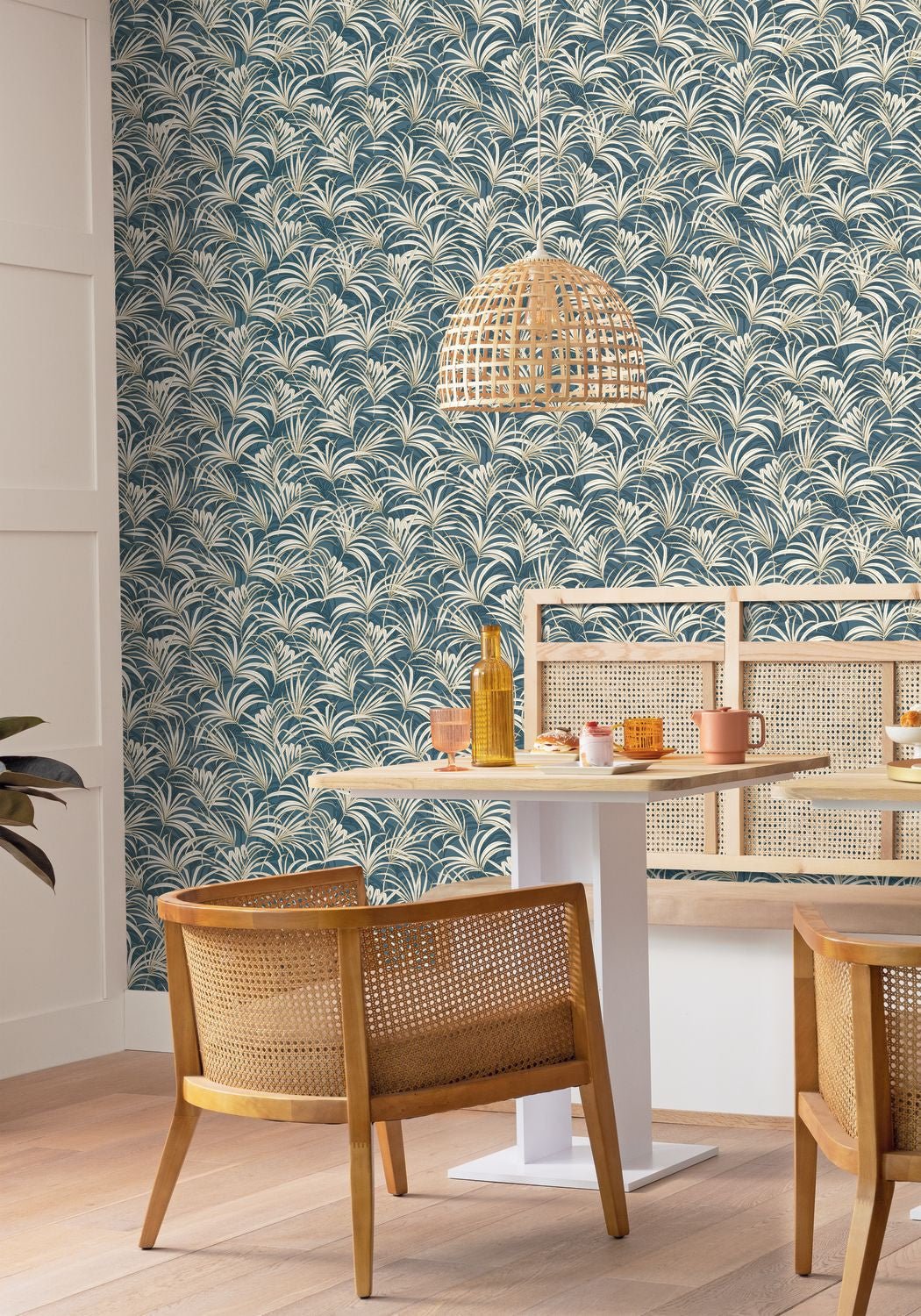 Richard Wallpaper - Bleu - Caselio - 103806026 - Premier Wallcovering