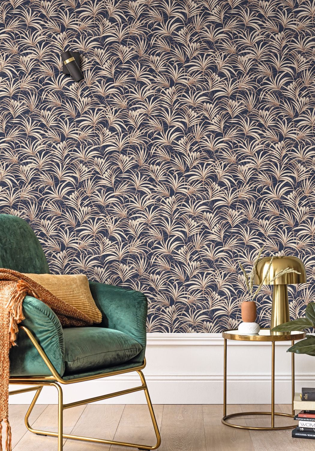Richard Wallpaper - Bleu Nuit - Caselio - 103806162 - Premier Wallcovering
