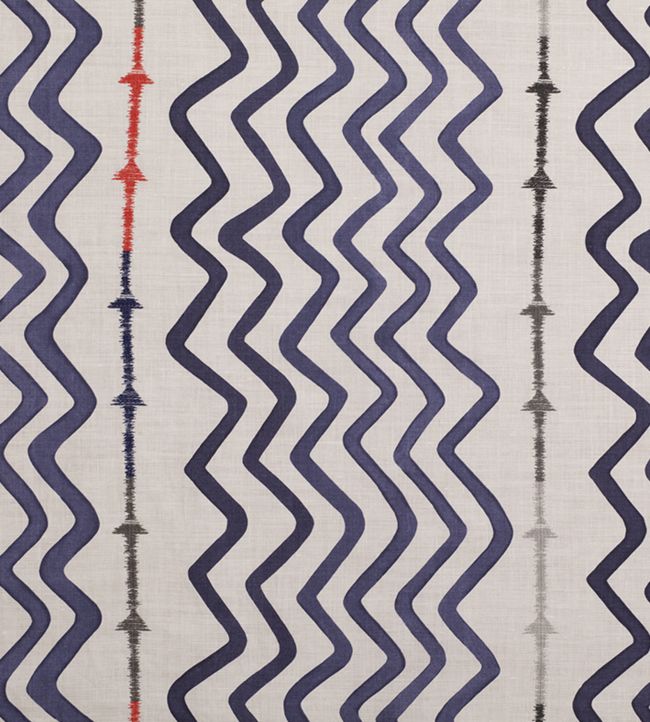Rick Rack Fabric - Indigo - Christopher Farr Cloth - CF113 - 03 - Premier Wallcovering