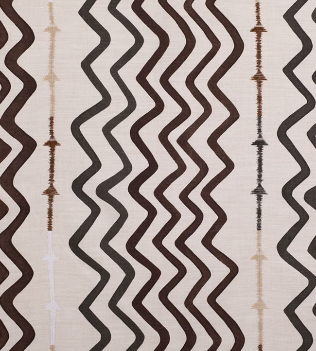 Rick Rack Fabric - Chocolate - Christopher Farr Cloth - CF113 - 01 - Premier Wallcovering