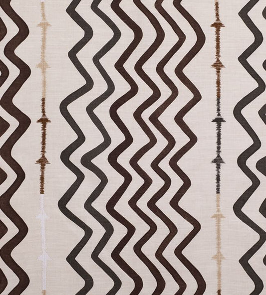 Rick Rack Fabric - Chocolate - Christopher Farr Cloth - CF113 - 01 - Premier Wallcovering