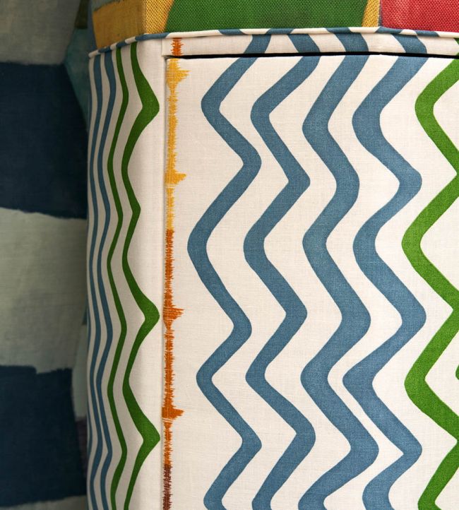 Rick Rack Fabric - Green - Christopher Farr Cloth - CFF242 - 01 - Premier Wallcovering
