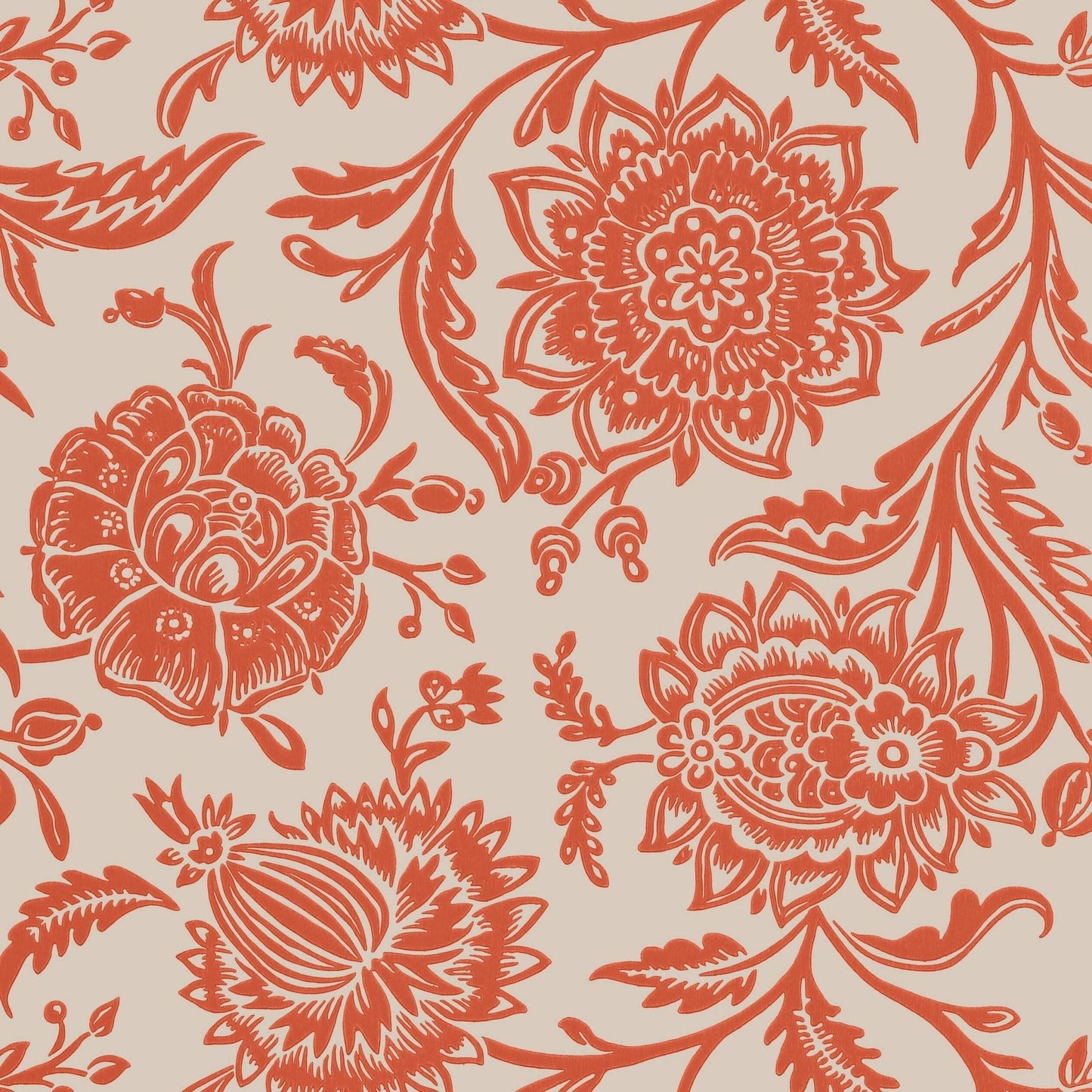 Rivera Wallpaper - Coral on Flax - Thibaut - T13047 - Premier Wallcovering