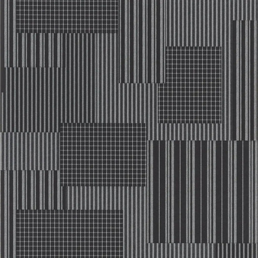 Rivington Patchwork Wallpaper - Vintage Black - Ralph Lauren - PRL5004/02 - Premier Wallcovering
