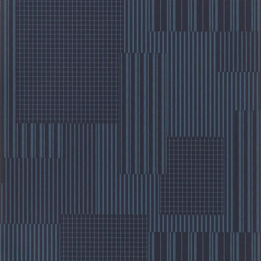 Rivington Patchwork Wallpaper - Indigo - Ralph Lauren - PRL5004/01 - Premier Wallcovering