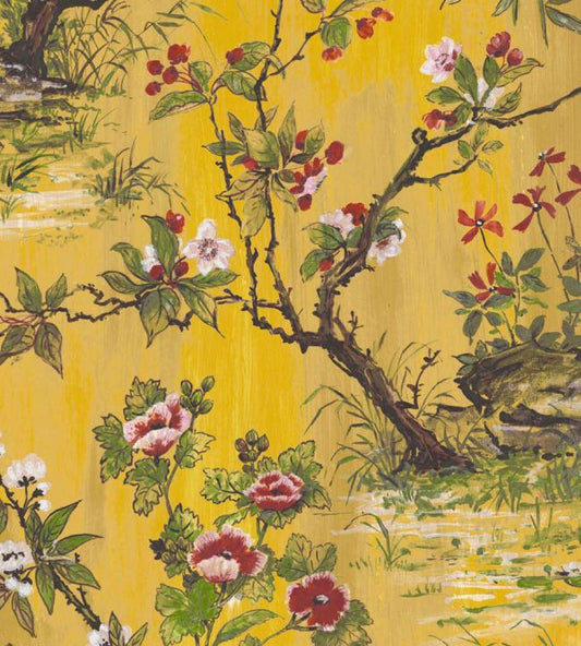 Rivington Wallpaper - Yellow - Woodchip & Magnolia - WM - 126 - 01R - Premier Wallcovering