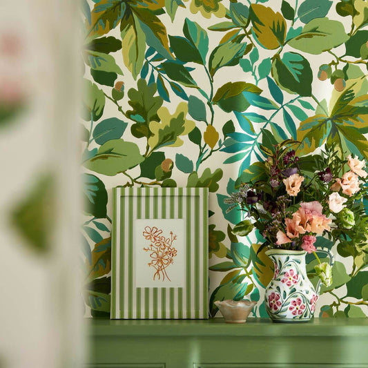Robin's Wood Wallpaper - Botanical Green - DABW217223 - Sanderson - Premier Wallcovering