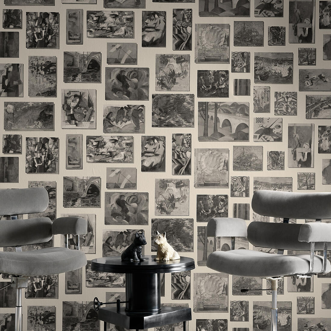 Rockefeller Wallpaper - Stone - Andrew Martin - MUSROSTA - Premier Wallcovering