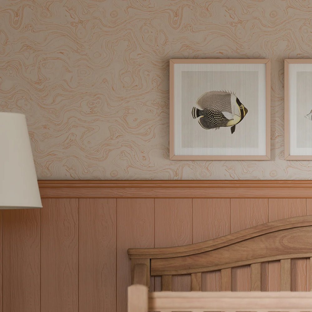 Rockpool Marble Wallpaper - Lady Coral - LAN100317 - Lucie Annabel - Premier Wallcovering
