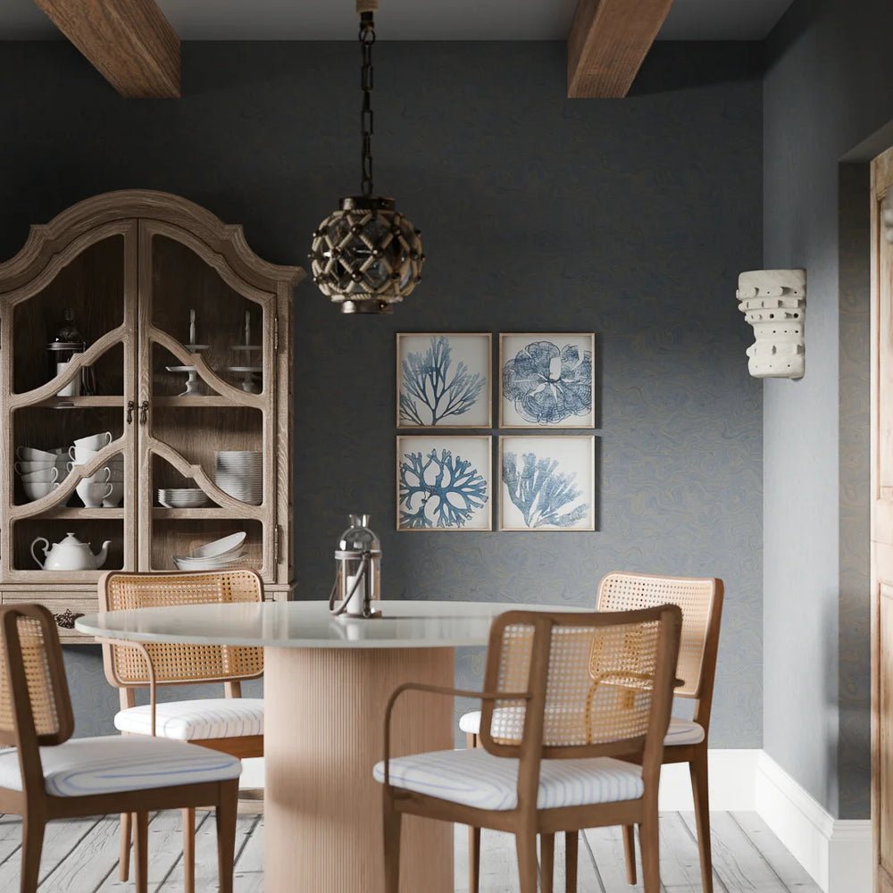 Rockpool Marble Wallpaper - Classic Navy - LAN100319 - Lucie Annabel - Premier Wallcovering