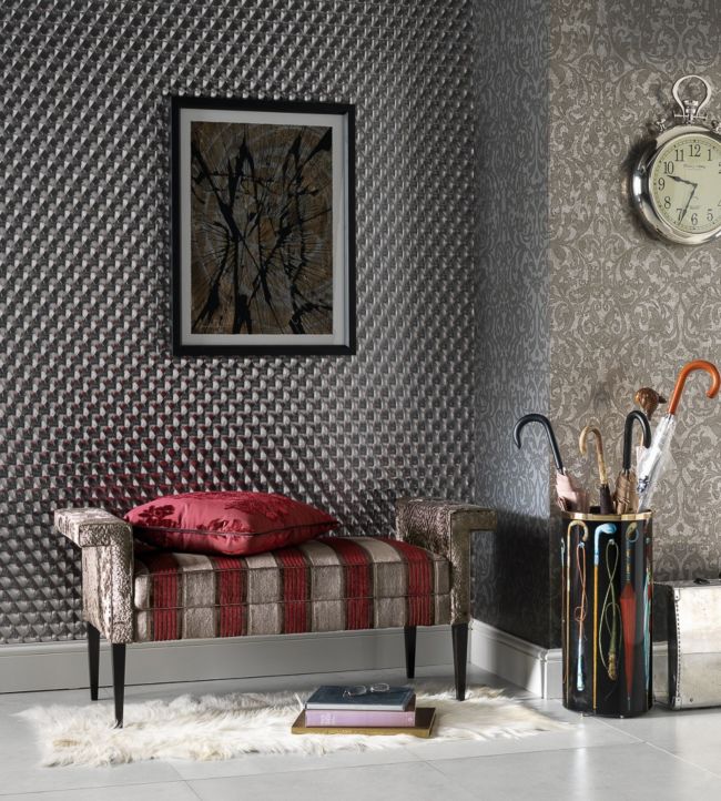 Rombico Wallpaper - Silver - Osborne & Little - W6037-01 - Premier Wallcovering