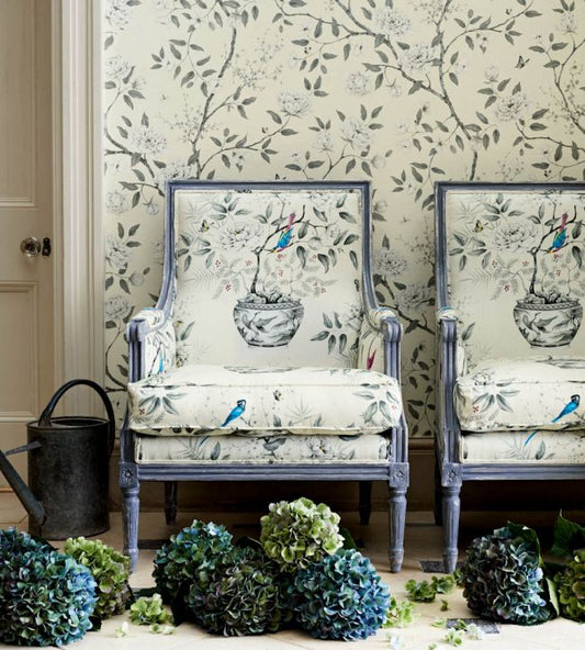 Romeys Garden Wallpaper - Silver - ZWOO311333 - Zoffany - Premier Wallcovering