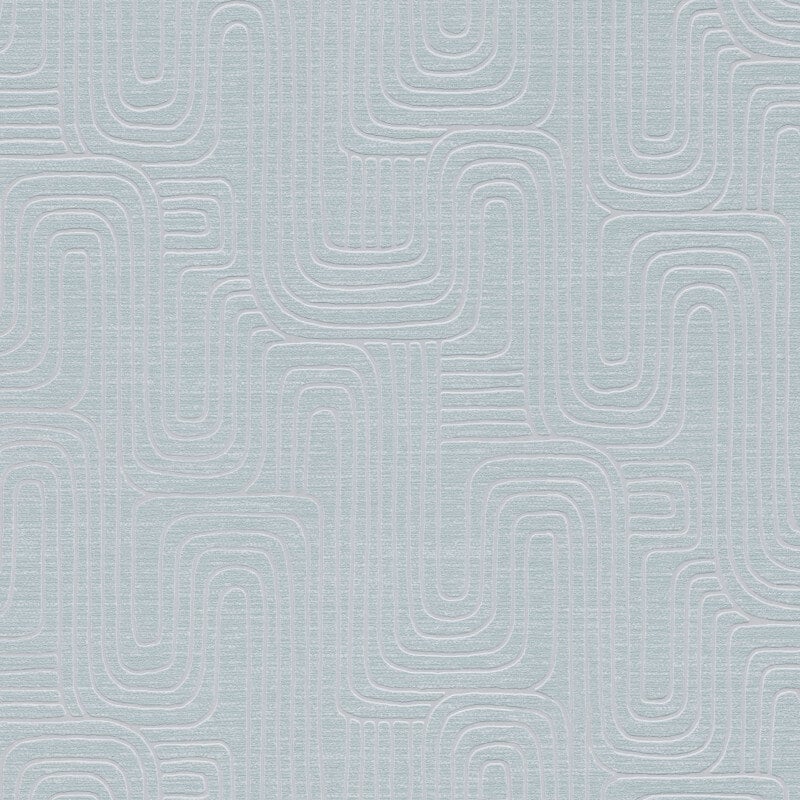 Rondo Curved Lines Metallic Wallpaper - Light Grey - Erismann - 10461 - 35 - Premier Wallcovering