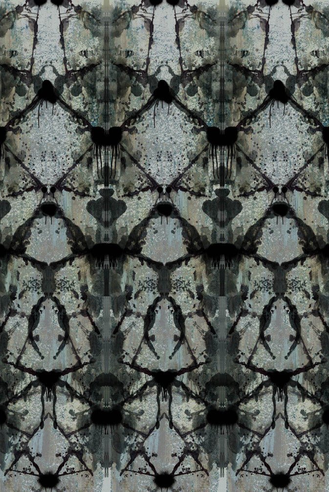 Rorschach Diamond Wallpaper Panel - Blue Grey - Timorous Beasties - ROR/RDI/ARSK/01 - Premier Wallcovering