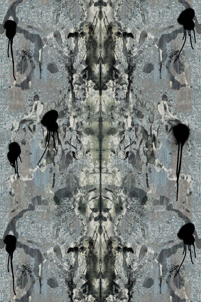 Rorschach Superwide Wallpaper - Blue Grey - Timorous Beasties - ROR/RSW/OBRN/01 - Premier Wallcovering