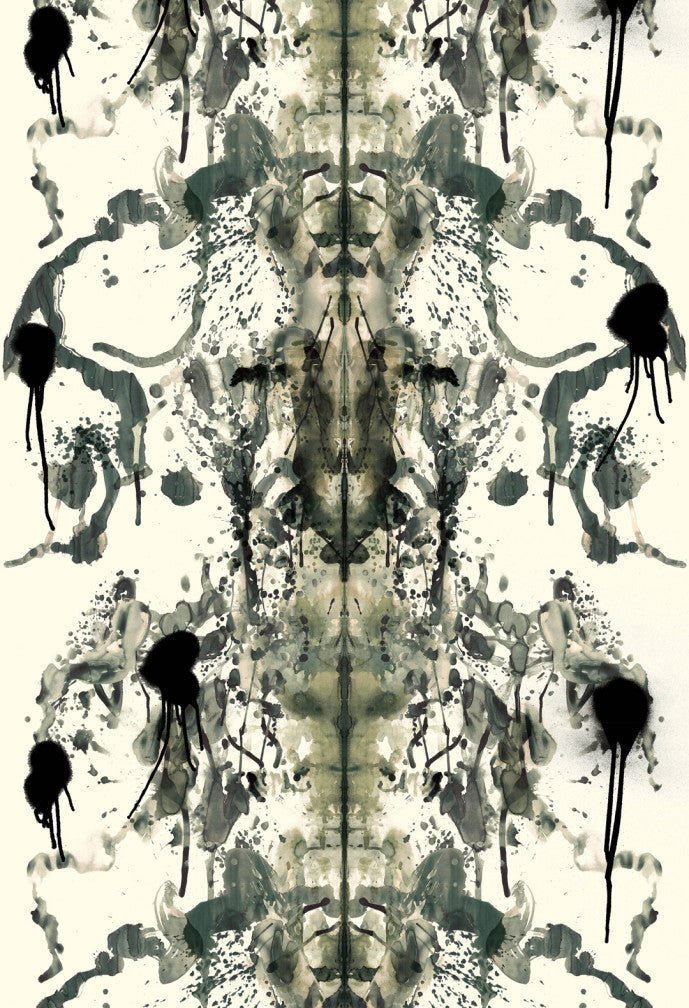 Rorschach Velvet Fabric - Sand - Timorous Beasties - DIGI/ROR/40900/01 - Premier Wallcovering
