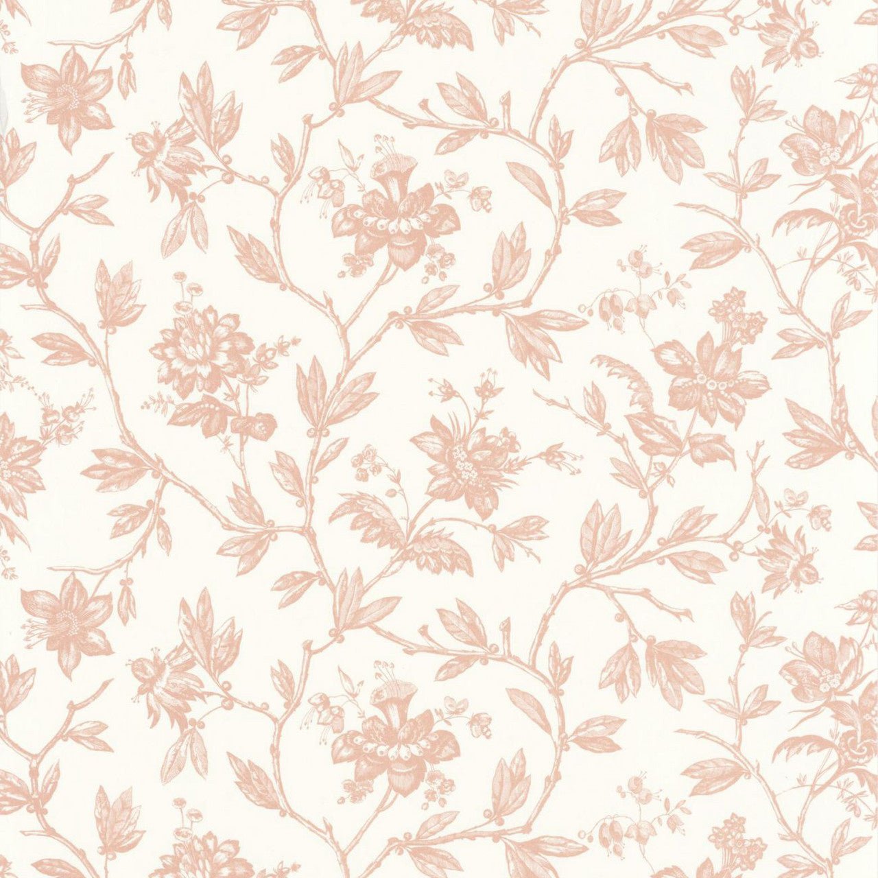 Rosa Les Belles Toiles De Jouy Wallpaper - Rose Blush - Casadeco - 87964122 - Premier Wallcovering