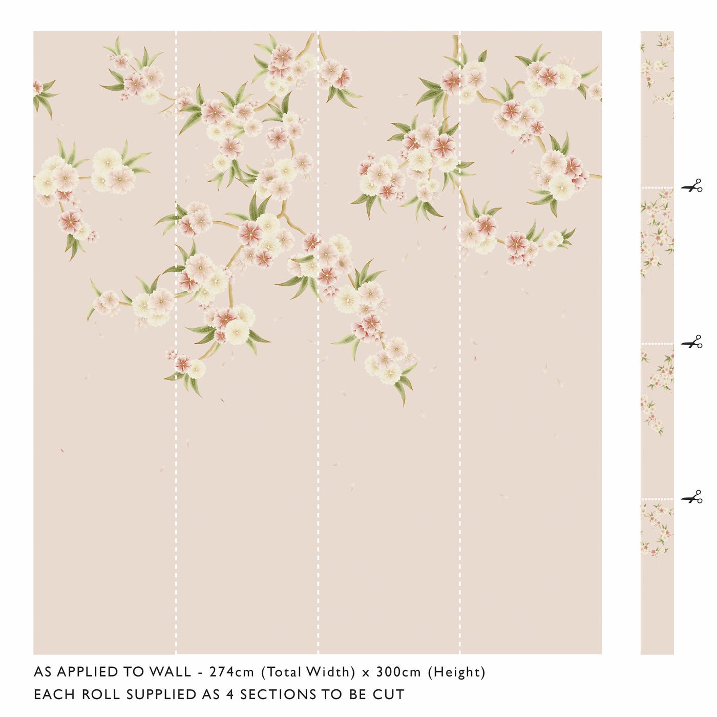 Rosa Wallpaper - Blush Pearl/Peony/Meadow - Harlequin - HDHW112887 - Premier Wallcovering