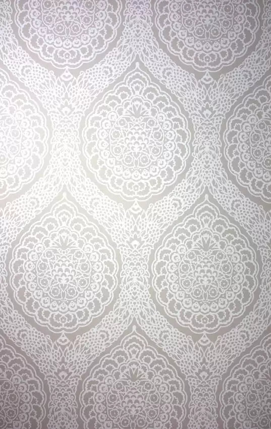 Rosalia Damask Wallpaper - Pale Silver - Osborne & Little - W6493-06 - Premier Wallcovering