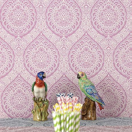Rosalia Damask Wallpaper - Pale Silver - Osborne & Little - W6493-06 - Premier Wallcovering