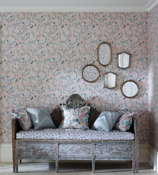 Rosanna Trellis Wallpaper - Stone/Persian - Matthew Williamson - W7145/03 - Premier Wallcovering