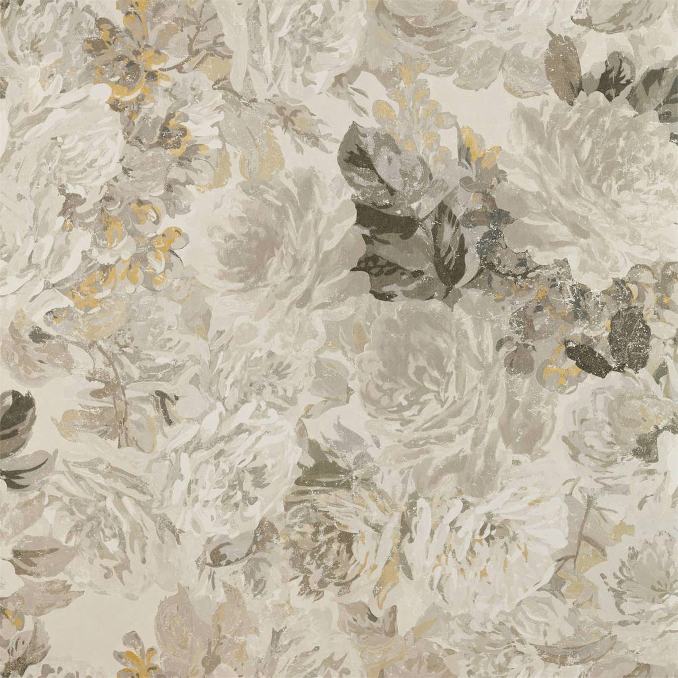 Rose Absolute Wallpaper - Linen/Gold - ZDAR312853 - Zoffany - Premier Wallcovering