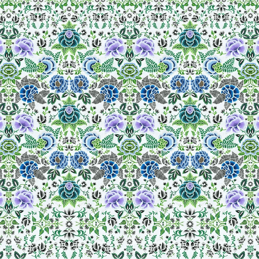 Rose De Damas Wallpaper - Cobalt - PDG1168/01 - Designers Guild - Premier Wallcovering