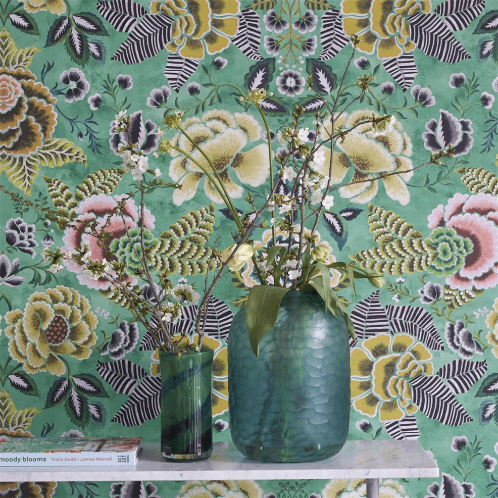 Rose De Damas Wallpaper - Jade - PDG1168/02 - Designers Guild - Premier Wallcovering