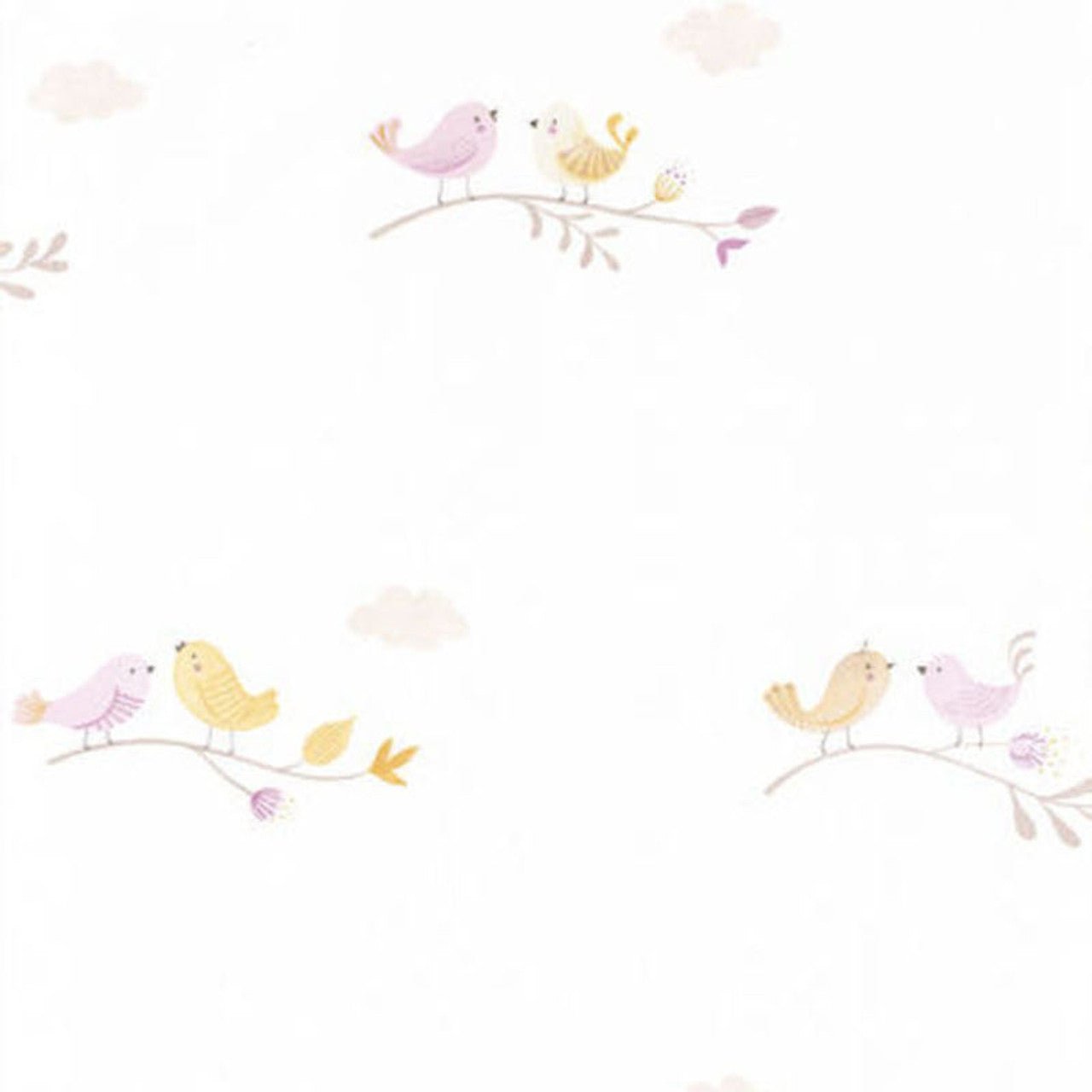 Rose Rose & Nino Wallpaper - Parme And Jaune - Casadeco - 85585235 - Premier Wallcovering