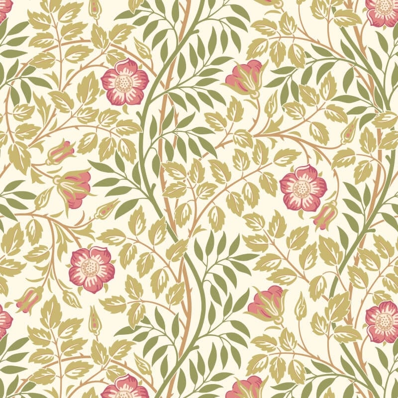 Rosehip Trail Wallpaper - Rose Pink - Hoopla Walls - HWA1099W - Premier Wallcovering